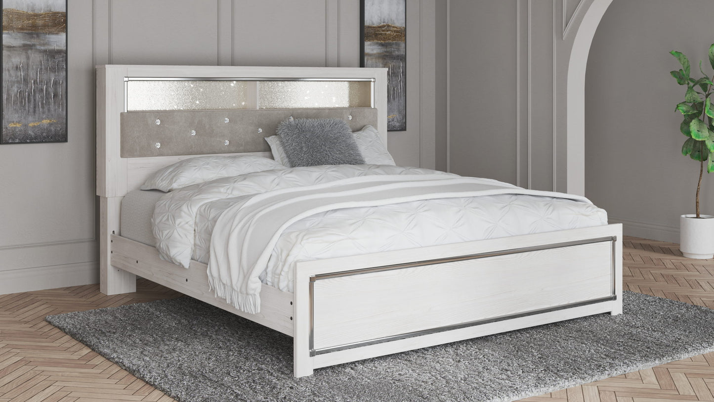 Altyra - White - King Panel Bookcase Bed