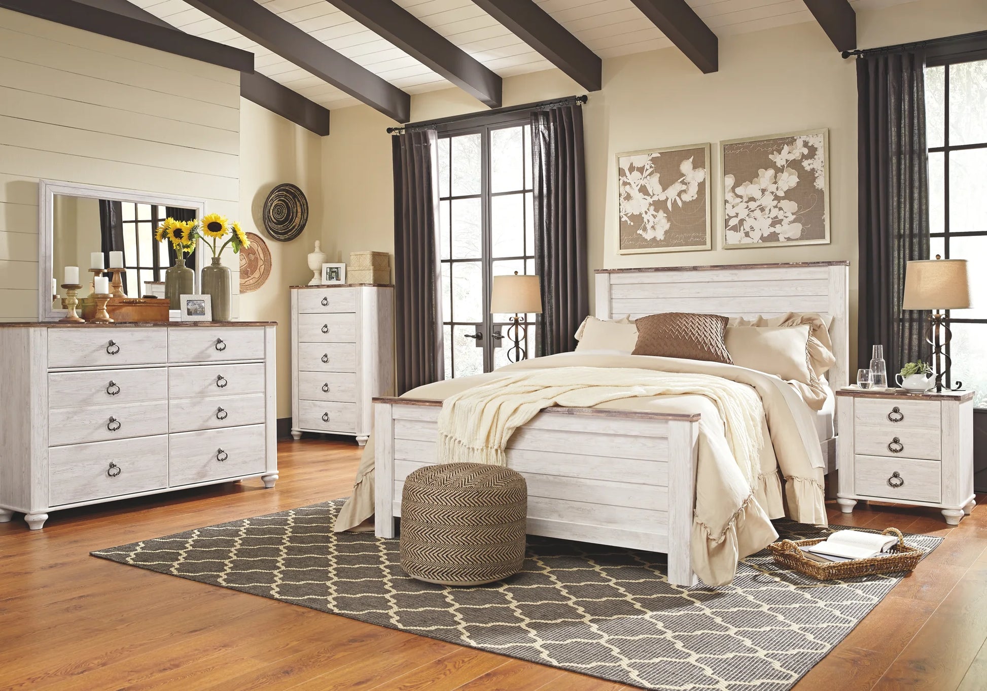 Willowton - Brown / Beige / White - Six Drawer Dresser Furniture Warehouse Ohio Willowton - Brown / Beige / White - Six Drawer Dresser Furniture Warehouse Ohio