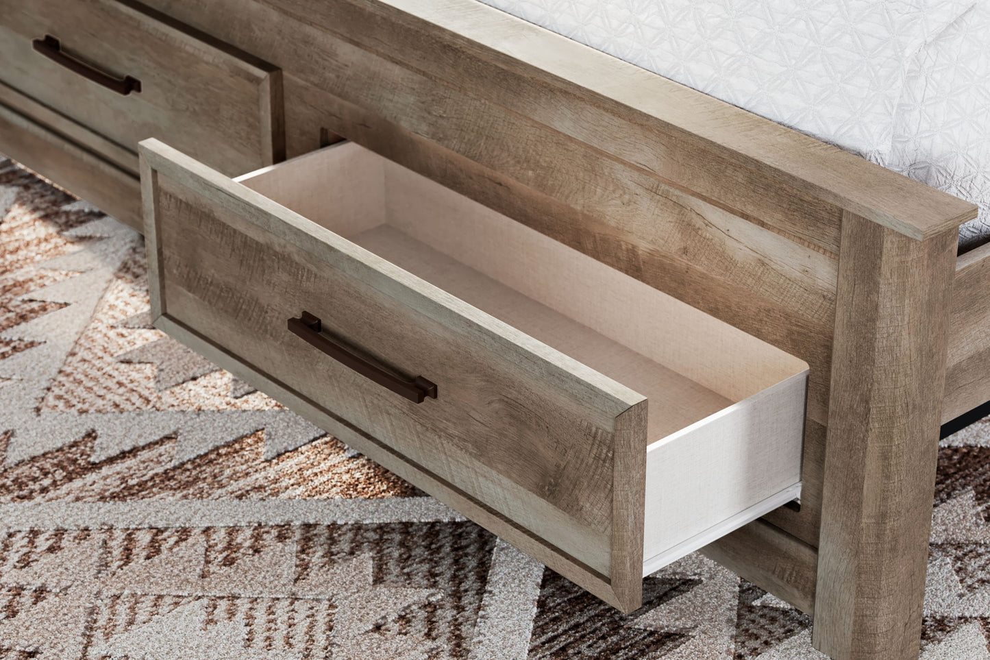 Yarbeck - Sand - King Panel Bed With Storage