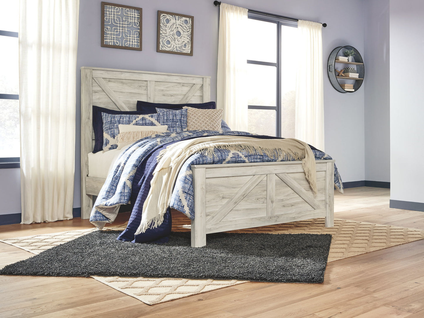 Bellaby - Whitewash - Queen Crossbuck Panel Bed