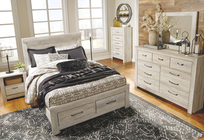 Bellaby - Whitewash - Queen Platform Bed With 2 Storage Drawers