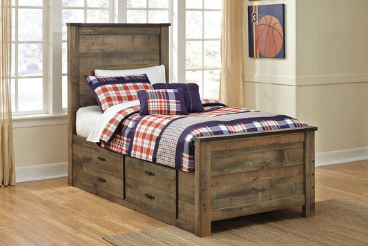Trinell - Brown - Twin Panel Bed With 2 Storage Drawers
