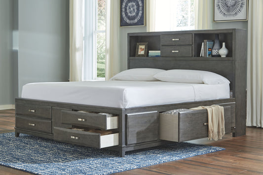 Caitbrook - Gray - Queen Storage Bed With 8 Drawers