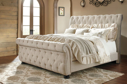 Willenburg - Linen - King Upholstered Bed