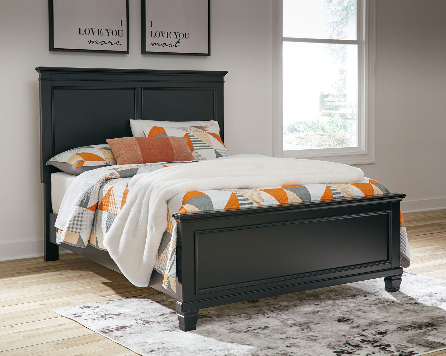 Lanolee - Black - Full Panel Bed