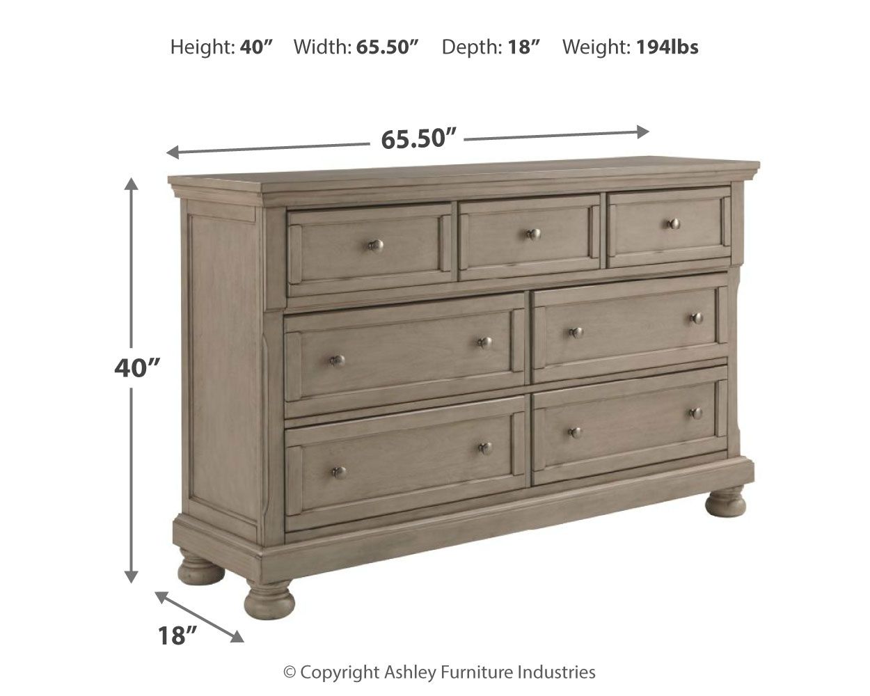 Lettner - Light Gray - Dresser - 7-drawers Furniture Warehouse Ohio Lettner - Light Gray - Dresser - 7-drawers Furniture Warehouse Ohio