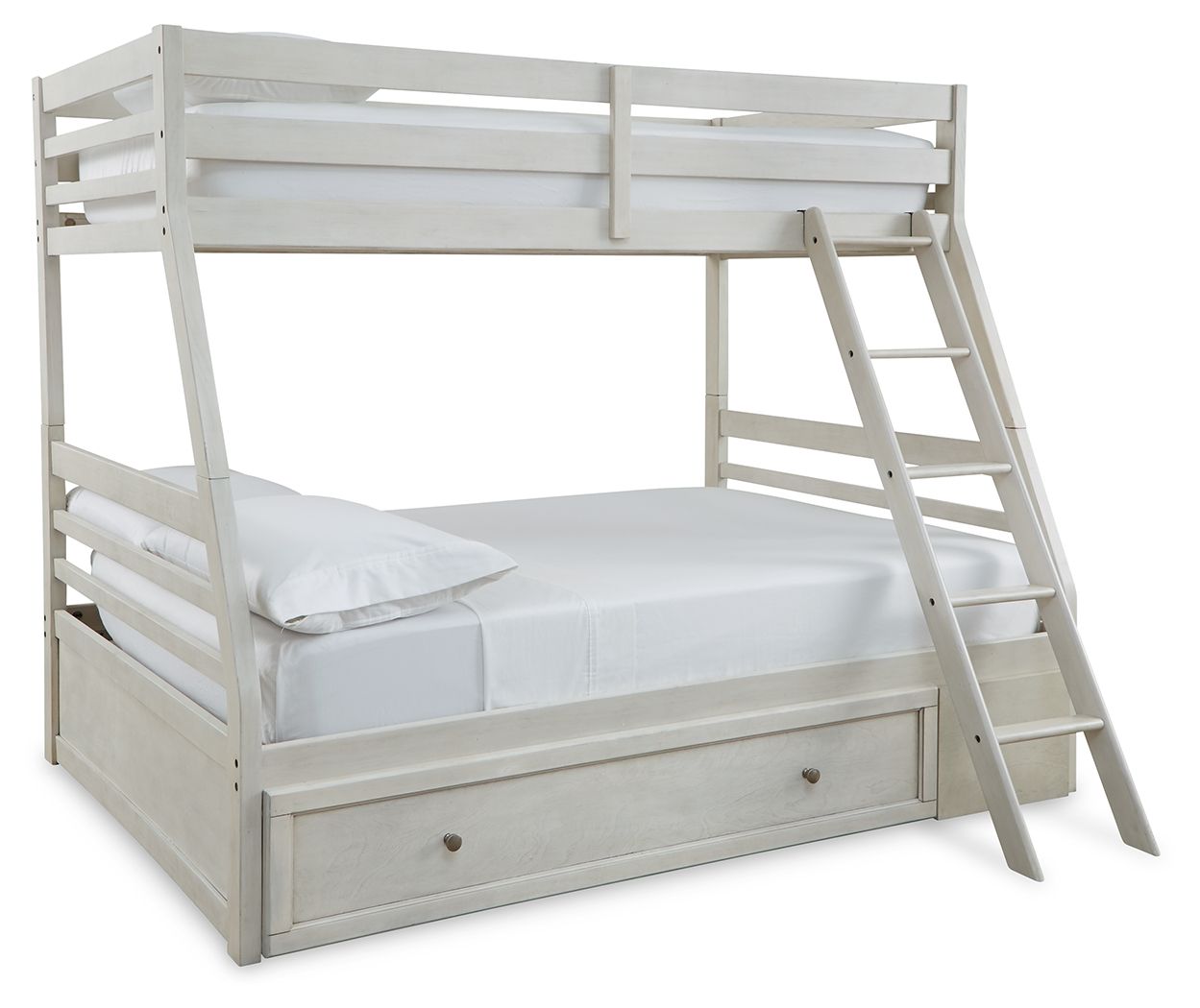 Robbinsdale - Antique White - Twin Over Full Bunk Bed With Storage