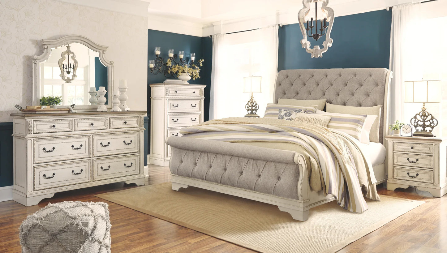 Realyn - Two-tone - King Upholstered Sleigh Bed 2