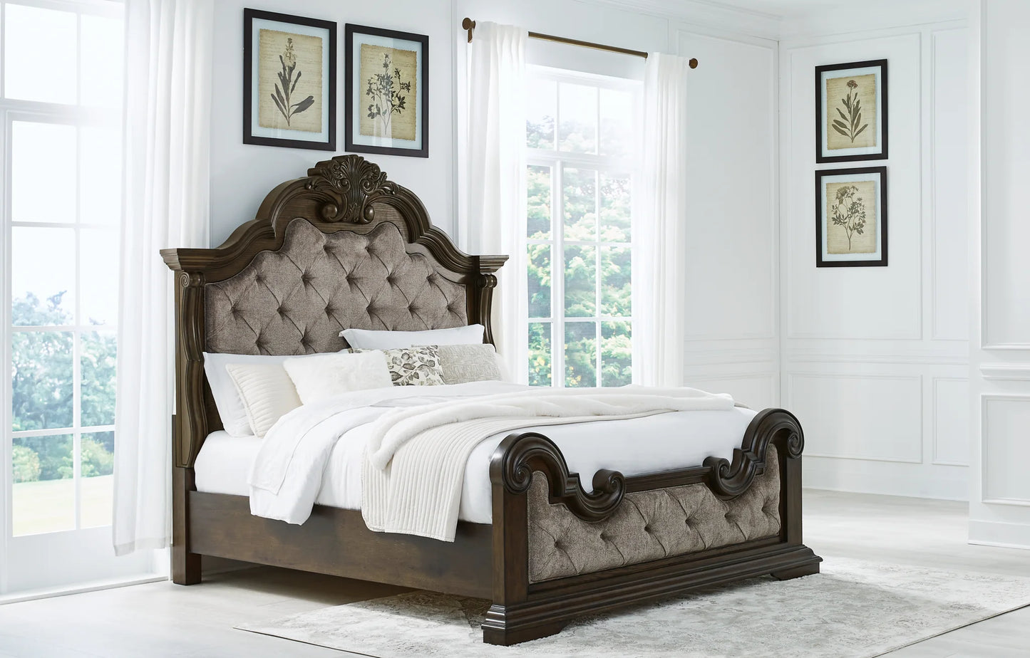 Maylee – Dark Brown – King Upholstered Bed 1