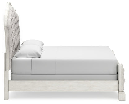 Arlendyne - Antique White - King Upholstered Bed