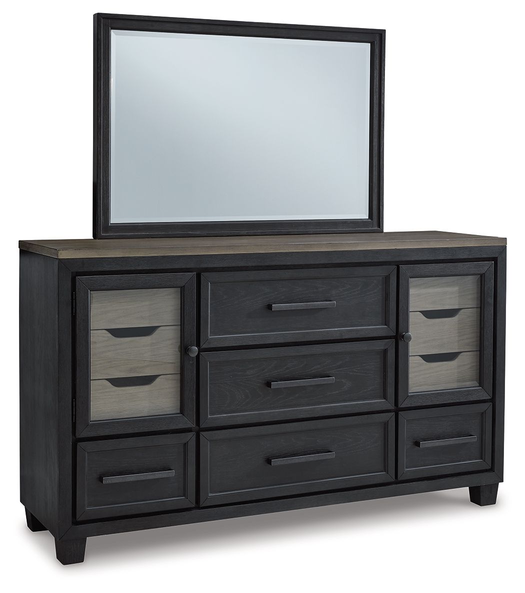 Foyland - Black / Brown - Dresser, Mirror