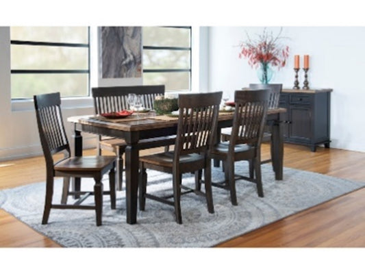 Vista Table in Hickory and Coal with 6 Chairs