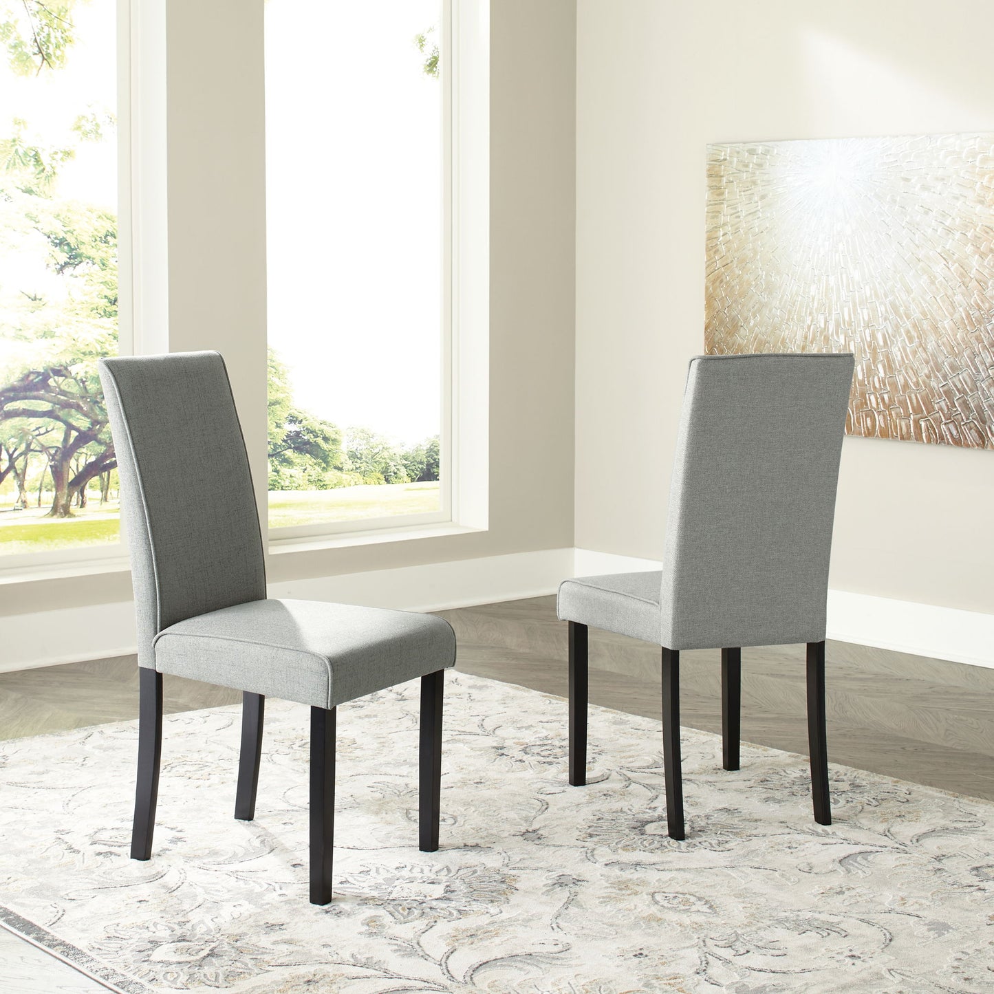 Kimonte - Dark Brown / Gray - Dining Uph Side Chair (Set of 2)