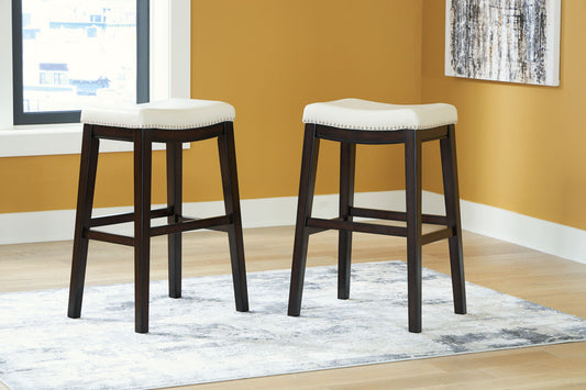 Lemante - Ivory / Brown - Tall Uph Stool (Set of 2)