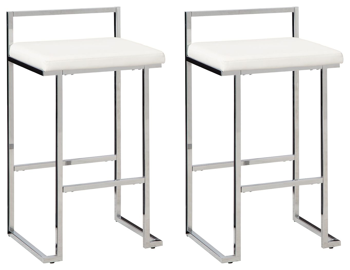 Madanere - White / Chrome Finish - Tall Uph Stool (Set of 2)