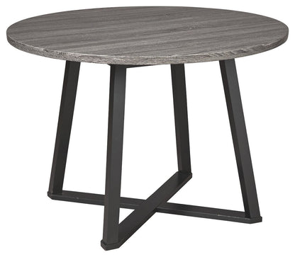 Centiar - Black / Gray - 5 Pc. - Round Dining Room Table, 4 Side Chairs