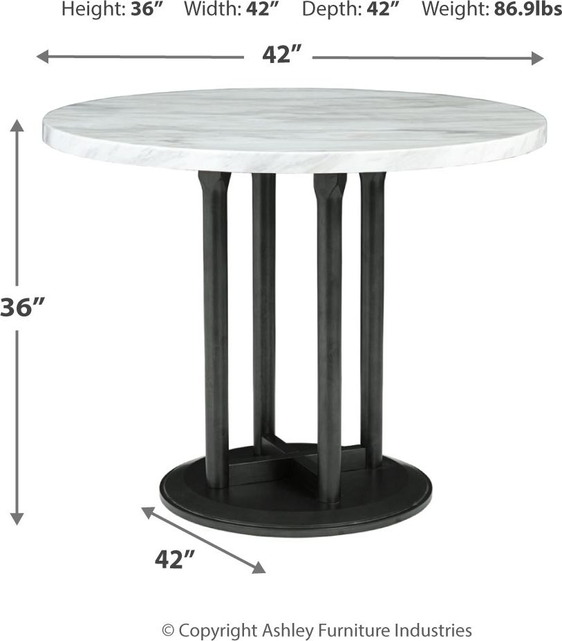 Centiar - Black / Gray - Round Drm Counter Table