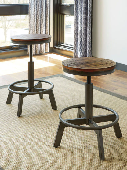 Torjin - Dark Brown - Swivel Stool (Set of 2)