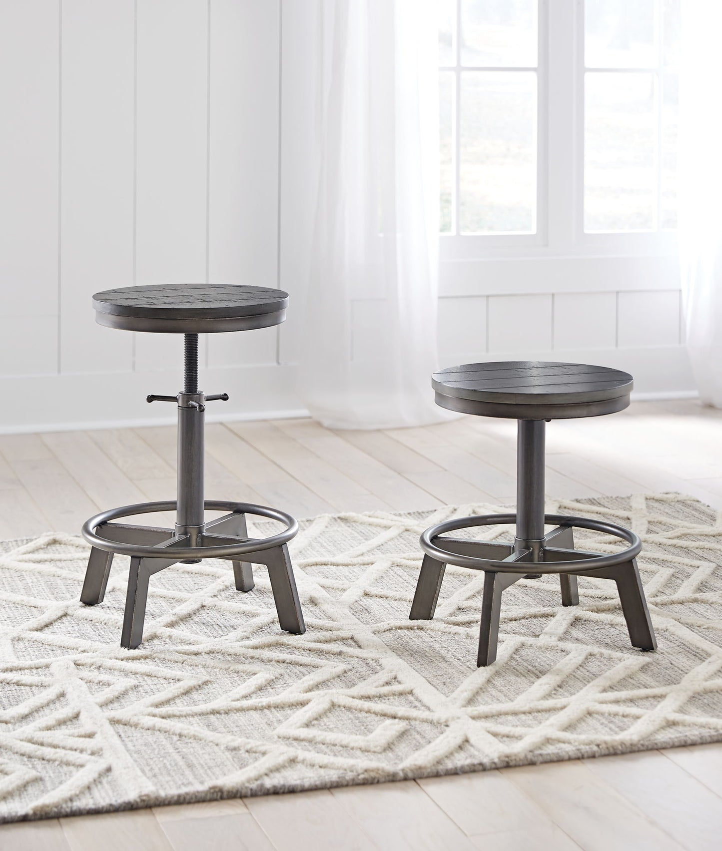 Torjin - Gray - Swivel Stool (Set of 2)