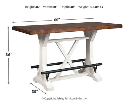 Valebeck - White - 5 Pc. - Counter Table, 4 Upholstered Barstools