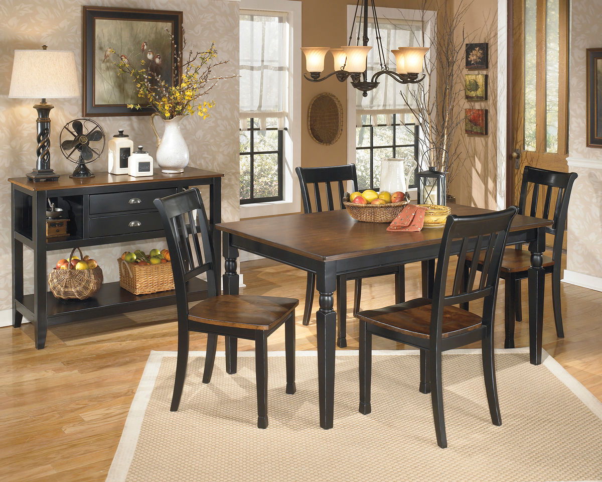 Owingsville - Dark Brown - 5 Pc. - Dining Room Table, 4 Side Chairs
