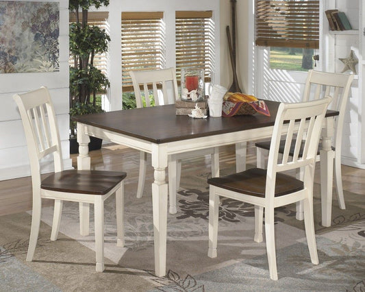 Whitesburg - White - 5 Pc. - Dining Room Table, 4 Side Chairs