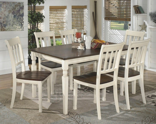 Whitesburg - White - 7 Pc. - Dining Room Table, 6 Side Chairs
