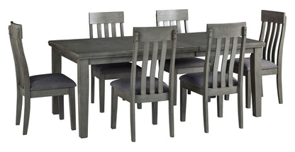 Hallanden - Black / Gray - 7 Pc. - Extension Table, 6 Side Chairs