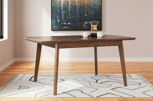 Lyncott - Brown - Rect Drm Butterfly Ext Table