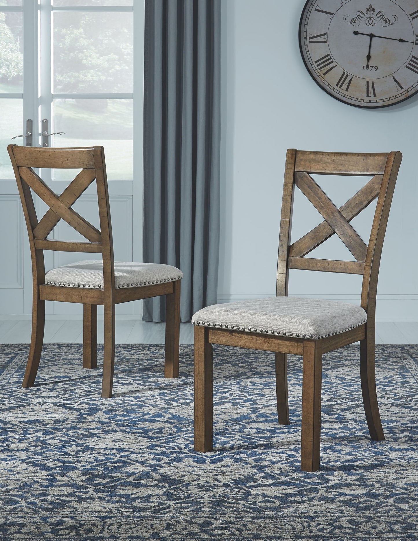 Moriville - Dark Gray - 7 Pc. - Extension Table, 4 Side Chairs, Bench, Server