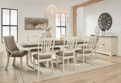 Bolanburg - Brown / Beige - 12 Pc. - Dining Table, 4 Side Chairs, 2 Uph Side Chairs, Bench, Server, 2 Cabinets