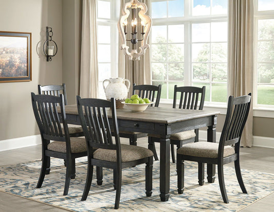 Tyler Creek - Dark Gray - 7 Pc. - Dining Room Table, 6 Side Chairs