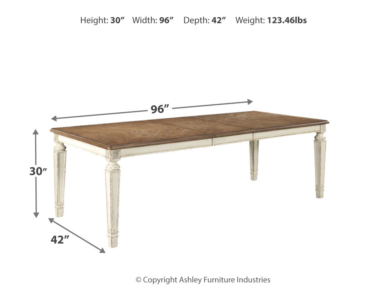 Realyn - White - 7 Pc. - Extension Table, 6 Ribbon Backed Side Chairs