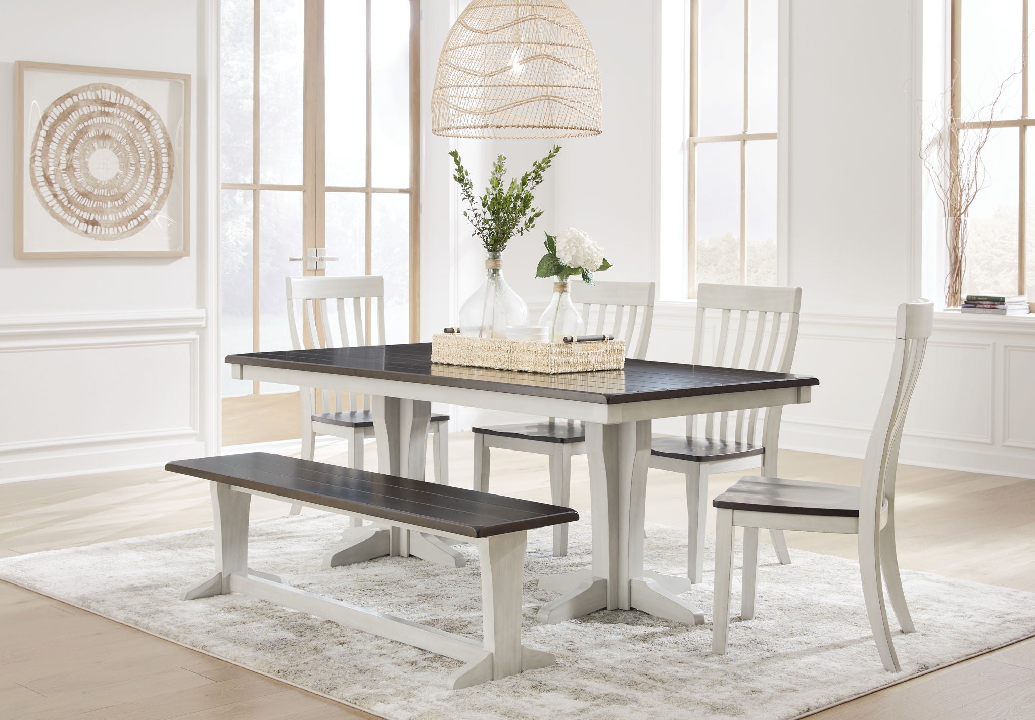 Darborn - Gray / Brown - 7 Pc. - Dining Table, 4 Side Chairs