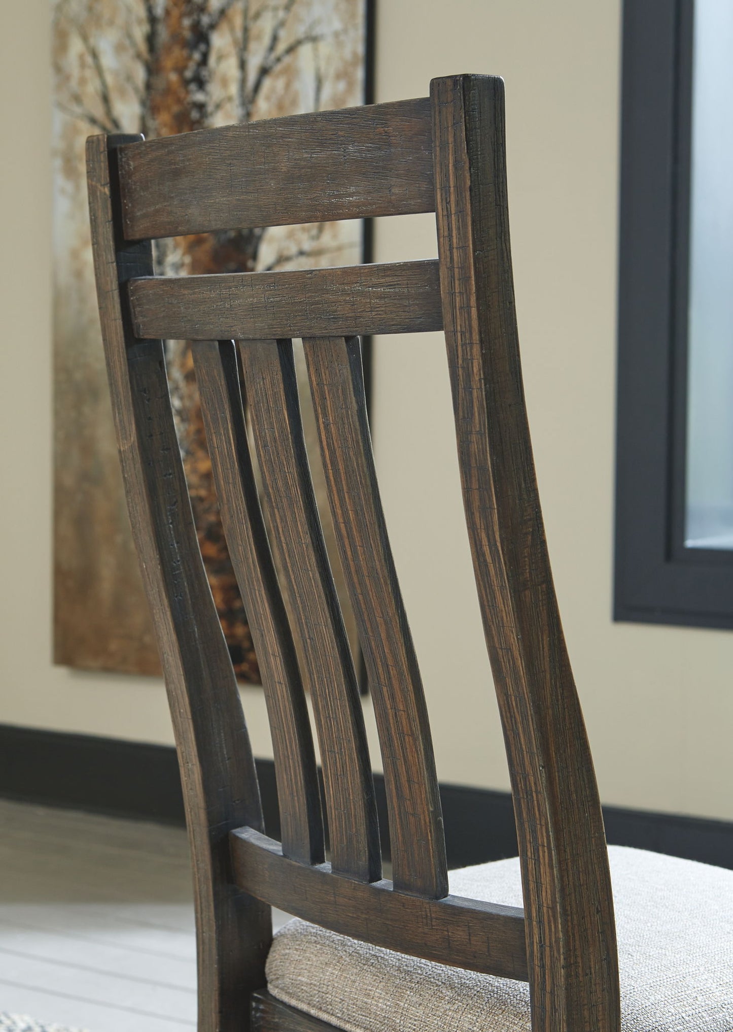 Wyndahl - Dark Brown - 8 Pc. - Extension Table, 6 Slatback Side Chairs