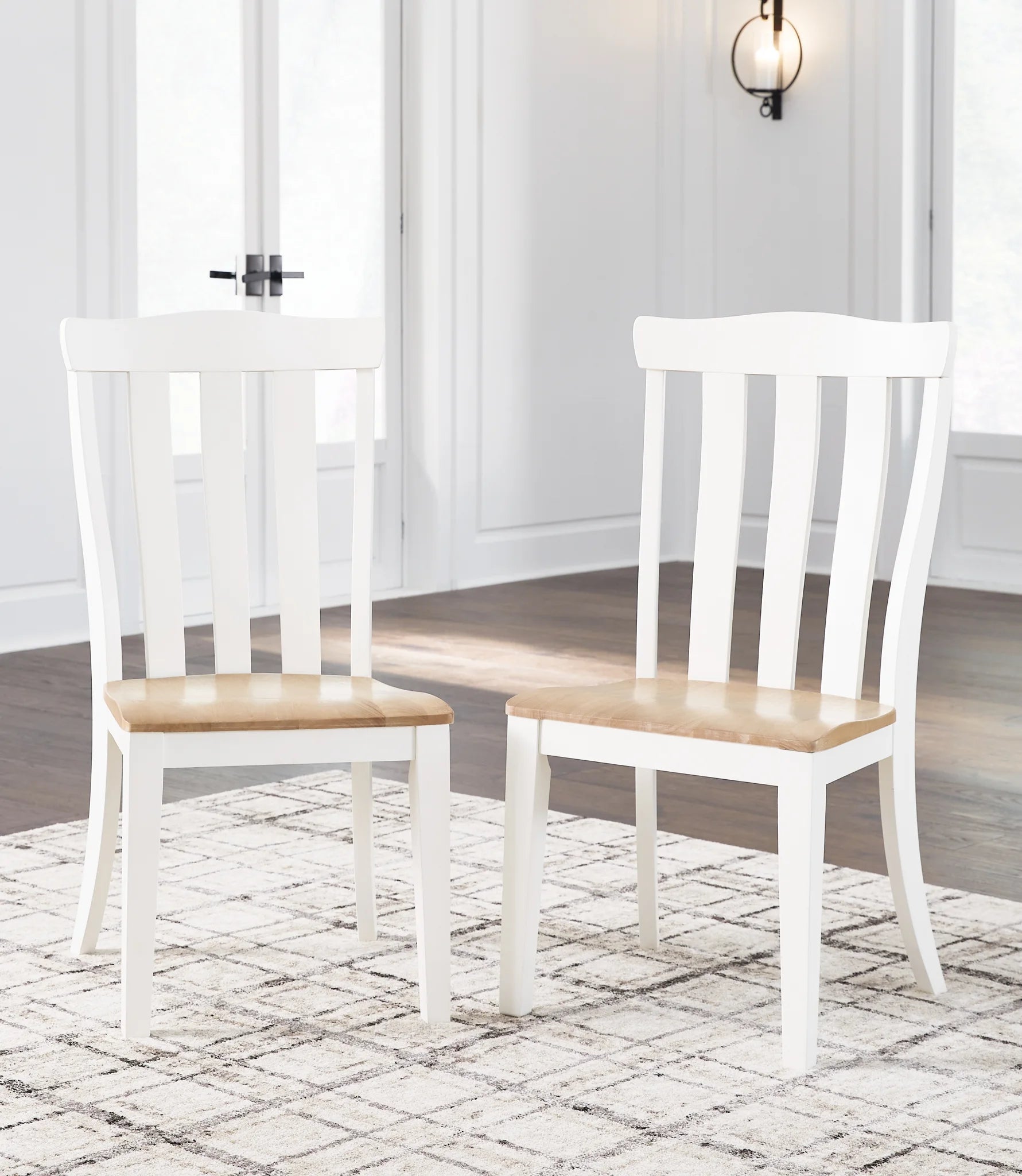 Ashbryn - White / Natural - 10 Pc. - Dining Table, 8 Side Chairs, Server 2
