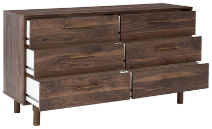 Calverson - Mocha - Six Drawer Dresser - Medium