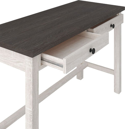 Dorrinson - White / Black / Gray - Home Office Desk - 2-drawer
