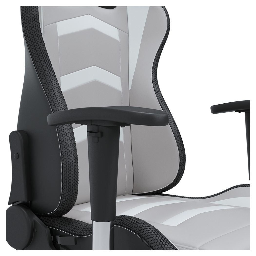 Lynxtyn - White / Gray - Home Office Swivel Desk Chair