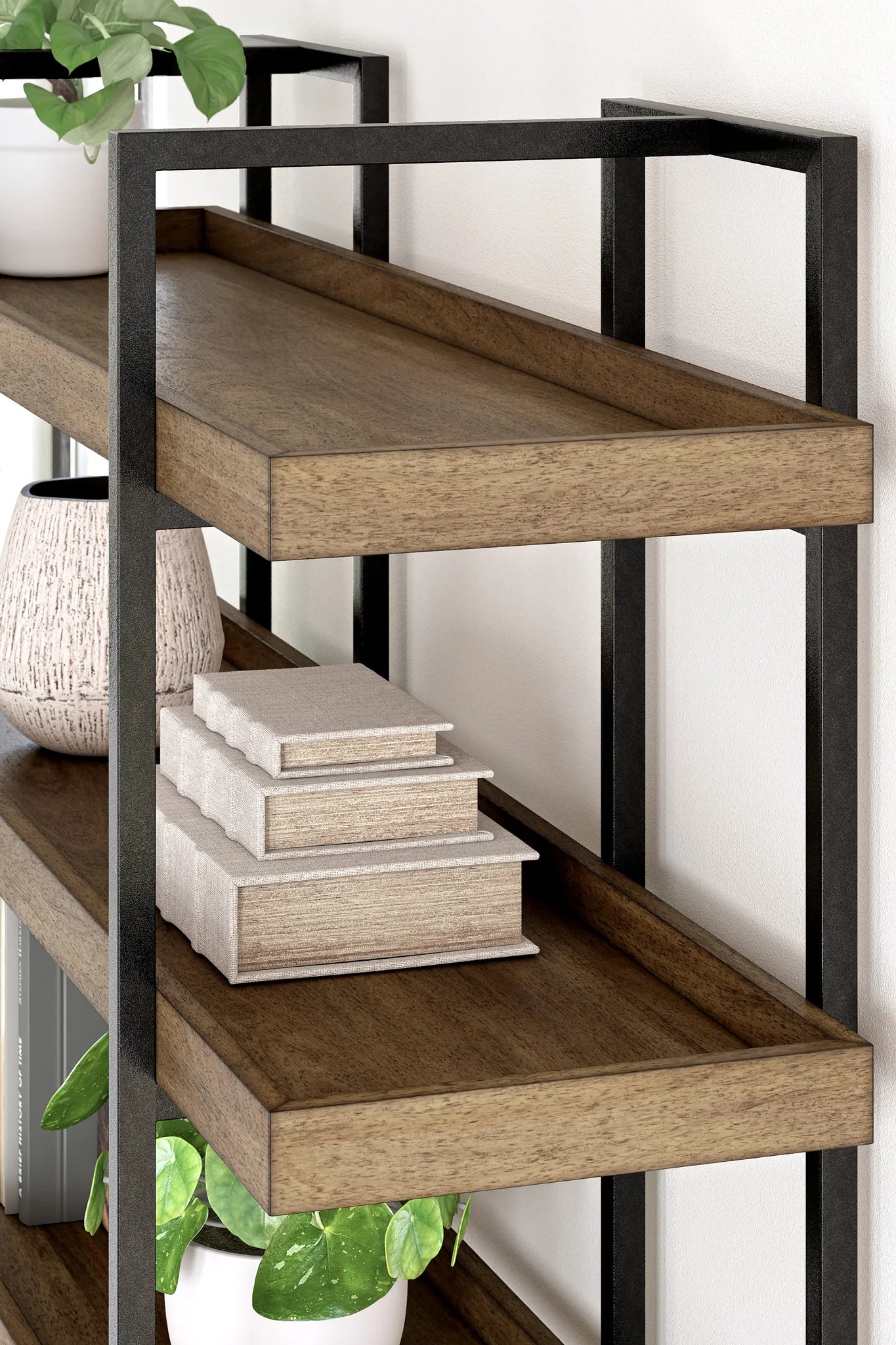 3-Shelf Folding Stackable Bookcase 27.5" Wide-Honey Oak