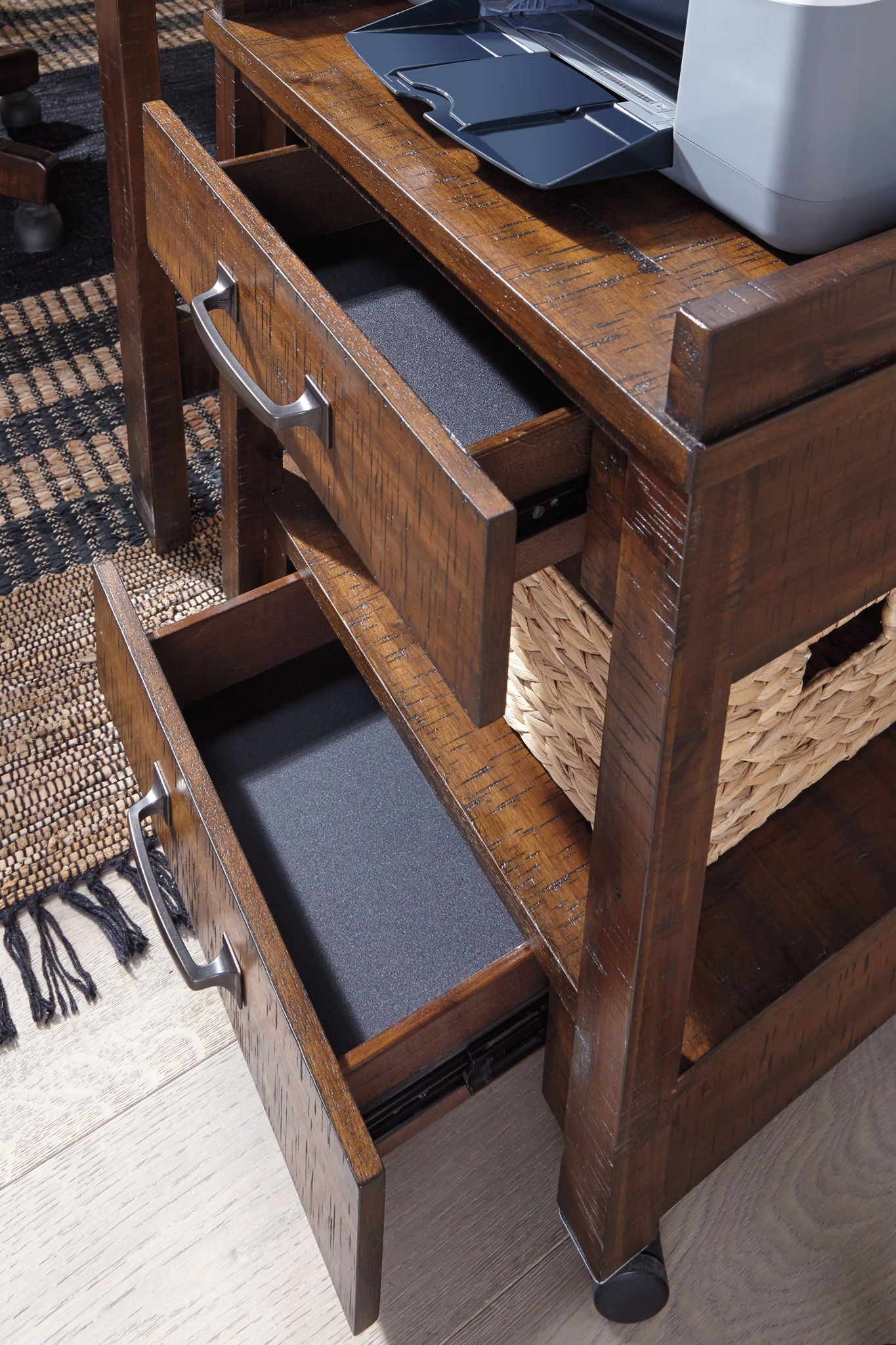 Wooden printer stand with drawers online