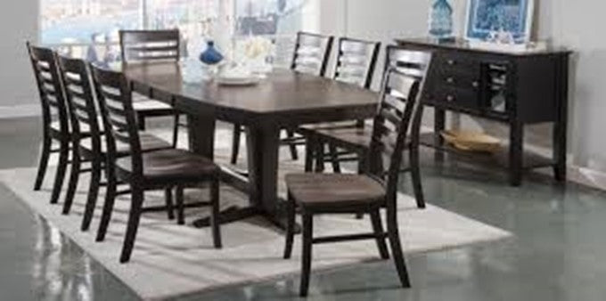 Milano Double Butterfly Extension Table with Base and 6 Roma Chairs