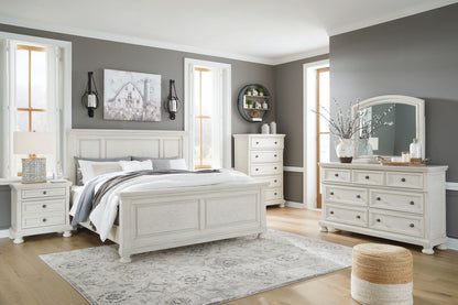 Robbinsdale - Antique White - King Panel Bed