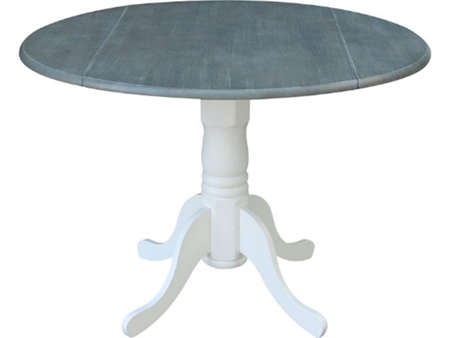 John Thomas “Dining Essentials 42” Drop Leaf Table In Gray and White”