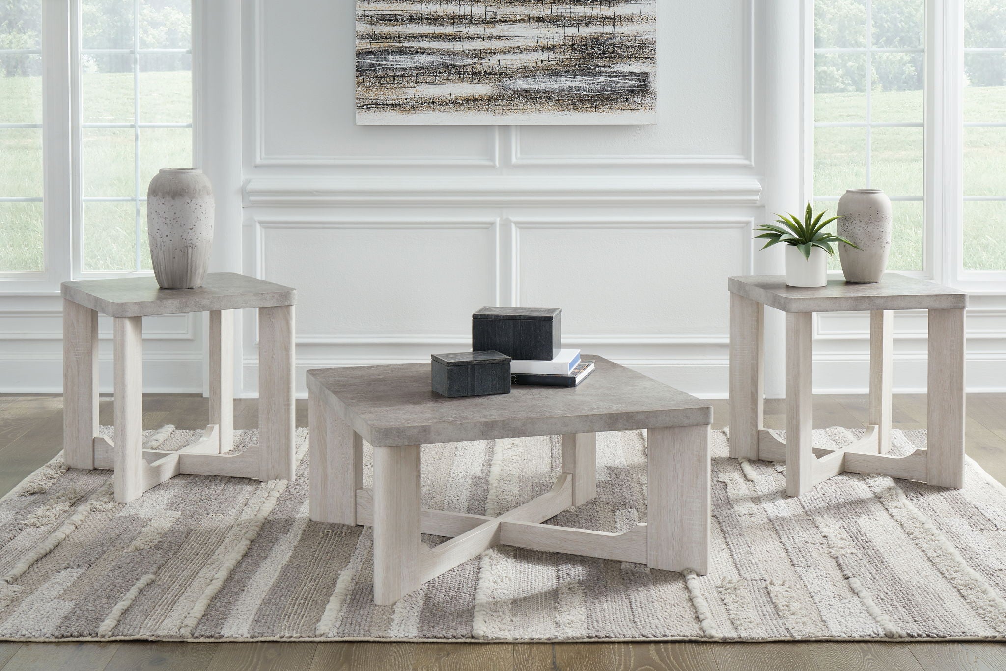 Whitewash coffee table set discount