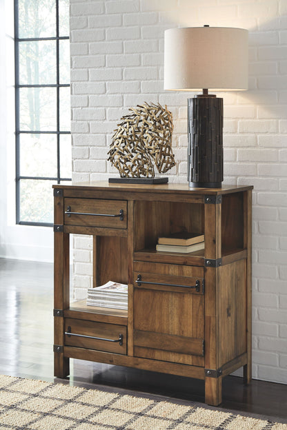 Roybeck - Light Brown / Bronze - Accent Cabinet