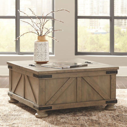 Aldwin - Gray - Cocktail Table With Storage - Square