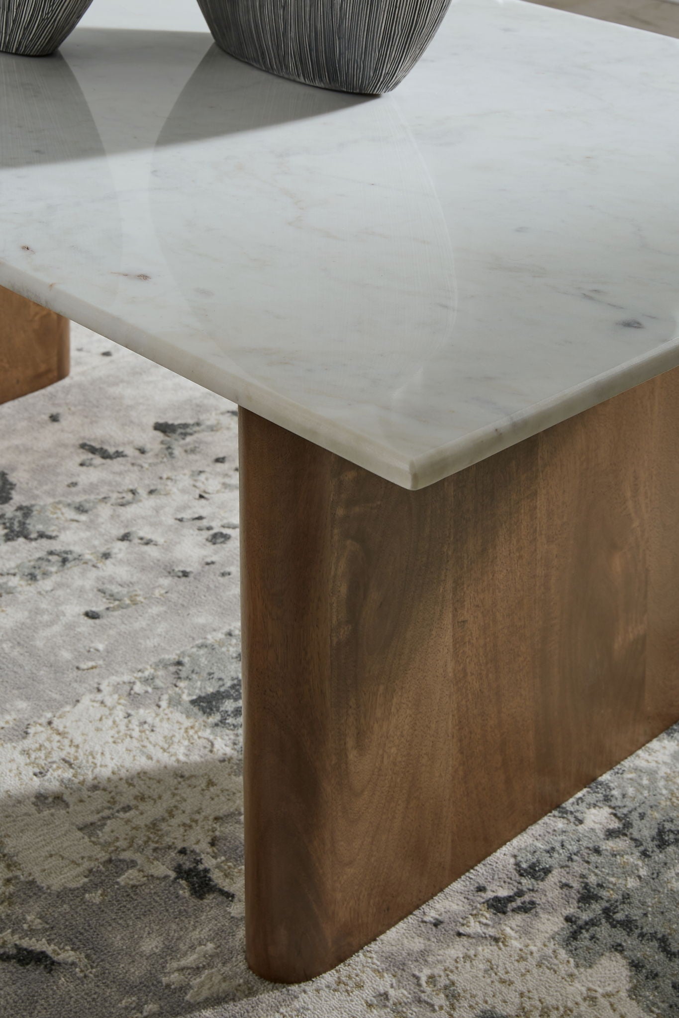 Isanti Light Brown White Rectangular Cocktail Table