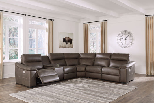 Salvatore - Chocolate - Power Zero Wall Recliner 6 Pc Sectional