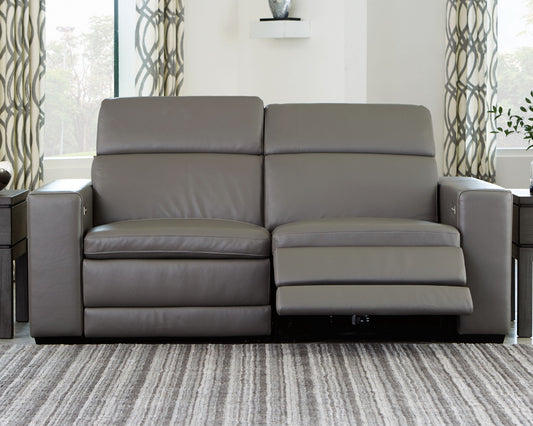 Texline - Gray - 3-Piece Power Reclining Sectional